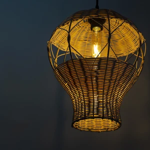 Rattan Avize Rattan Sarkıt Bambu Avize: Ballon