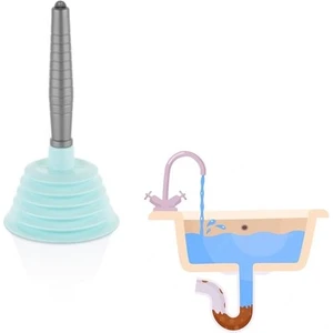 Homecare Iconic 27X13 cm Körüklü Mavi Lavabo Gider Açıcı Pompa 716624