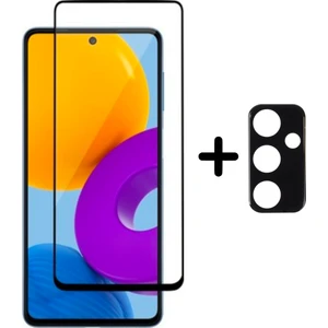 wowacs Samsung Galaxy M52 5d Tam Kaplayan Cam Ekran Koruyucu ve Kamera Lens Koruyucu Seti
