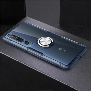Xiaomi Mi 10/10 Pro Lacivert Için Tpu + Akrilik Yüzük Tutucusu (Yurt Dışından)
