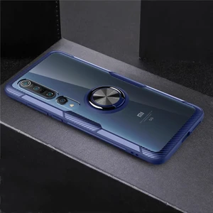 Xiaomi Mi 10/10 Pro Lacivert Için Tpu + Akrilik Yüzük Tutucusu (Yurt Dışından)