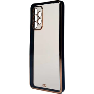 Case 4U Samsung Galaxy A33 5g Uyumlu Kılıf Renkli Altın Kenar Voit Clear Kapak Siyah