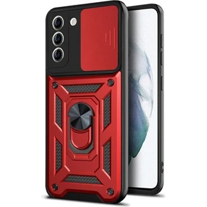 Case 4U S20 Fe Uyumlu Kılıf Stand Olabilen Yüzüklü Sürgülü Vega Arka Kapak Kırmızı