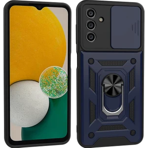 Case 4U M52 Uyumlu Kılıf Stand Olabilen Yüzüklü Sürgülü Vega Arka Kapak Lacivert