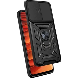 Case 4U A22 4g / M22 / M32 Uyumlu Kılıf Stand Olabilen Yüzüklü Sürgülü Vega Arka Kapak Siyah
