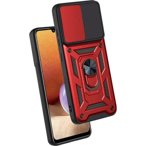 Case 4U A22 4g / M22 / M32 Uyumlu Kılıf Stand Olabilen Yüzüklü Sürgülü Vega Arka Kapak Kırmızı