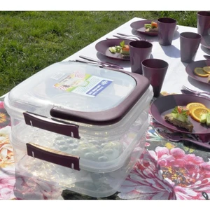 Katlı Piknik Seti Mürdüm