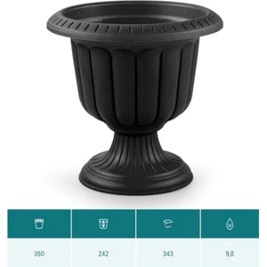 Nergiz Saksı Antrasit Dekoratif Saksı 9.8 Lt