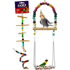 Muhabbet Kuşu ve Papağanlar Için Salıncak Oyuncak Seti 4'lü