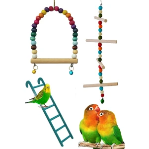 Papağan ve Muhabbet Kuşları Için Salıncak 3'lü Set
