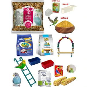 Jungle 13 Parça Muhabbet Kuşu Yem, Bakım ve Vitamin Seti