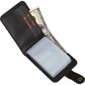 Kindfox %100 Gerçek Dana Derisi | Para Bölmeli Unisex Kartlık | Cüzdan | Çıt Çıtlı