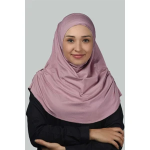 Hazır Türban Büzgülü Pileli Pratik Eşarp Tesettür Hijab - Namaz Örtüsü - Koyu Pembe