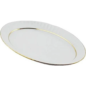 Güral Porselen Sedef 30CM Kayık Tabak Yaldızlı Yeni