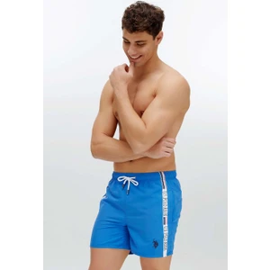 U.S. Polo Assn. Erkek Saks Mavi Orta Boy Deniz Şortu 22001