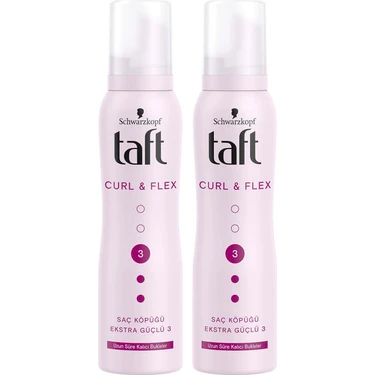 Taft Curl & Flex Köpük Bukleleri Belirginleştirir Hacim Verir 150 ml X 2 Adet Vegan