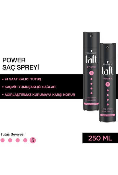 Taft Power Kaşmir ( Mega Güçlü ) Sprey 250 Ml X 2 Adet