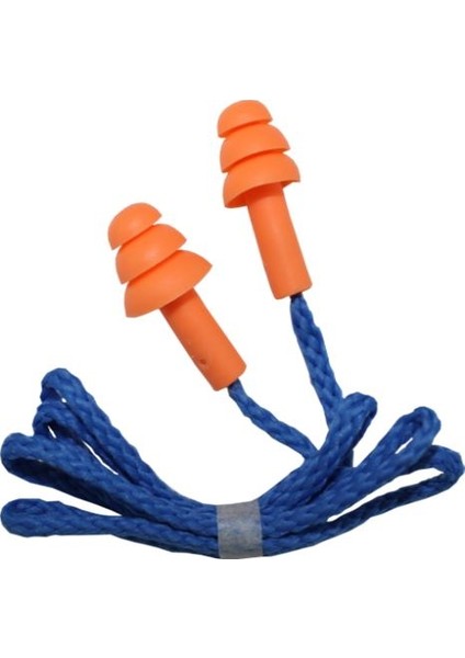 Silikon Çam Tipi Kulak Tıkacı - Yıkanabilir Tekstil Ipli