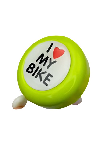 I Love My Bike Metal Sağlam Bisiklet Zili Yeşil