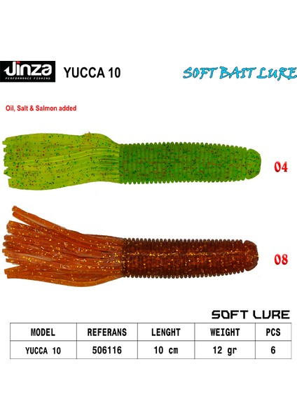 Hawk Yucca 100 mm 12 gr Silikon Balık 6 Adet
