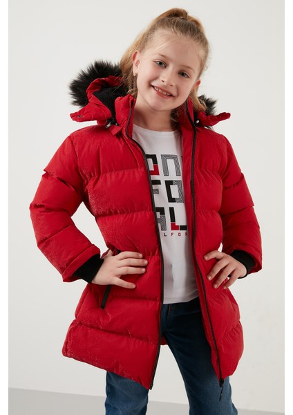 Yakası Suni Kürklü Peluş Astarlı Çıkarılabilir Kapüşonlu Dar Kesim Kışlık Mont Kız Çocuk MONT 5760002 modelleri