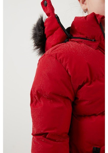 Yakası Suni Kürklü Peluş Astarlı Çıkarılabilir Kapüşonlu Dar Kesim Kışlık Mont Kız Çocuk MONT 5760002 fırsatları