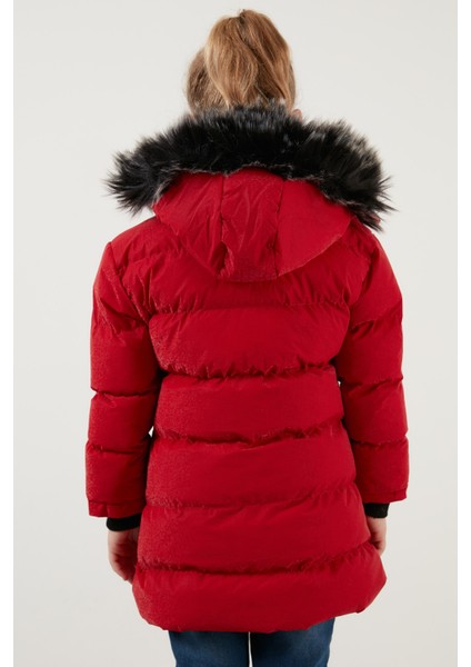 Yakası Suni Kürklü Peluş Astarlı Çıkarılabilir Kapüşonlu Dar Kesim Kışlık Mont Kız Çocuk MONT 5760002 indirimleri