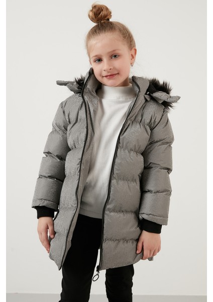 Yakası Suni Kürklü Peluş Astarlı Çıkarılabilir Kapüşonlu Dar Kesim Kışlık Mont Kız Çocuk MONT 5760002 modelleri