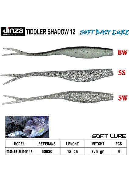 Hawk Tiddler Shadow 120 mm 7,5 gr Silikon Balık 6 Adet