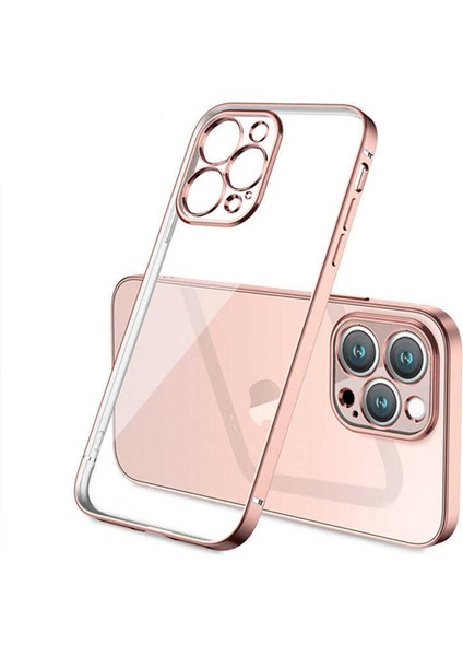 Iphone 13 Pro Max Uyumlu Kılıf Şeffaf Berrak Kamera Korumalı Renkli Yumuşak