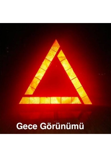 Araç İçin Arıza Reflektörü Fosforlu Gece Parlayan Acil Durum Arıza Reflektörü 30 cm Katlanır