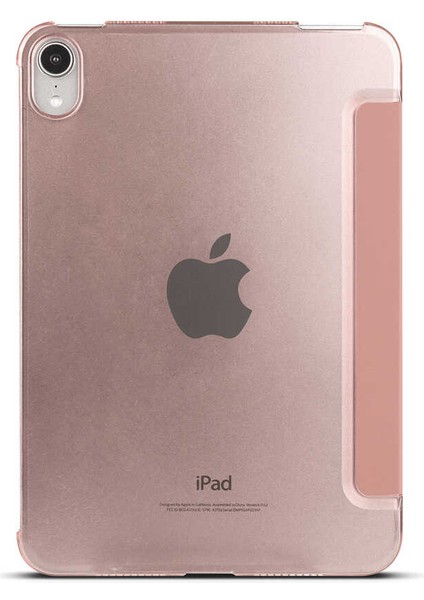 Apple iPad Mini 2021 (6.nesil) Htstore Htstore Zore Smart Kapak Standlı 1-1 Kılıf-Rose Gold