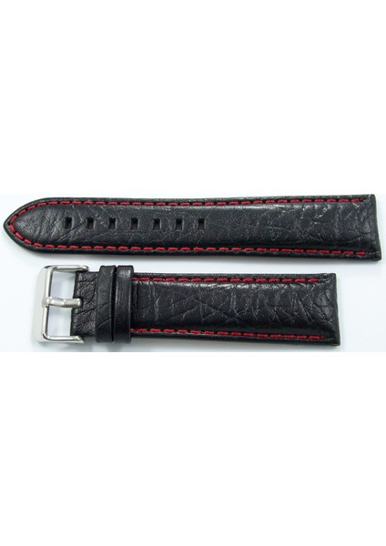 Bizon Siyah Deri 22 mm Kırmızı Spor Dikişli Kayışı Saat Kordonu fırsatları