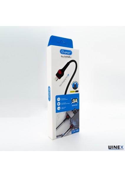 GFZ115 Iphone Lightning 3.0A Hızlı Şarj ve Data Kablosu 1m Siyah fırsatları