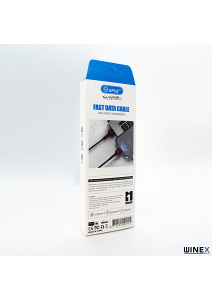 GFZ115 Iphone Lightning 3.0A Hızlı Şarj ve Data Kablosu 1m Siyah indirimleri