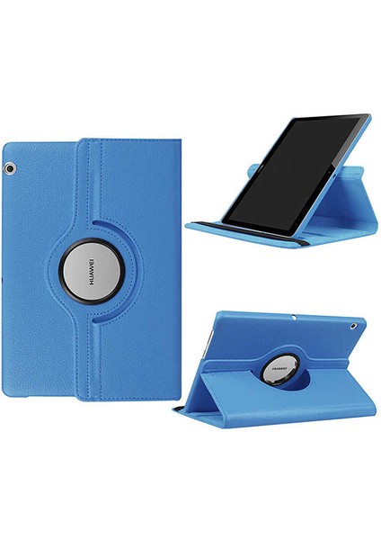 Huawei T3 10 Inc Htstore Zore Dönebilen Standlı Kılıf-Mavi