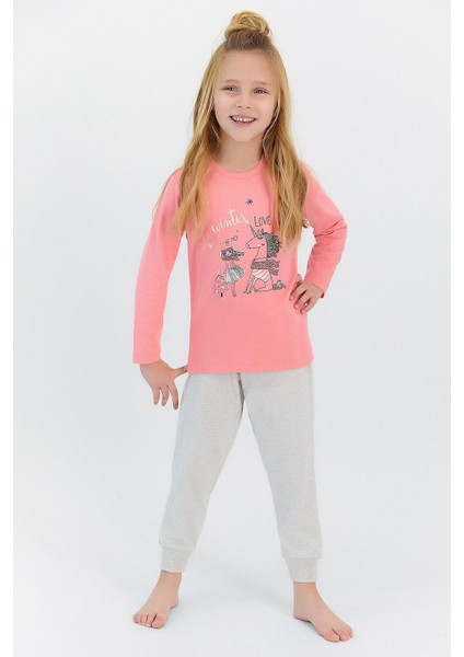 2569 Garson Winter Love Kız Çocuk Uzun Kol Pijama Takımı