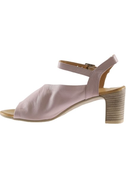 Pembe Deri Kadın Topuklu Sandalet modelleri