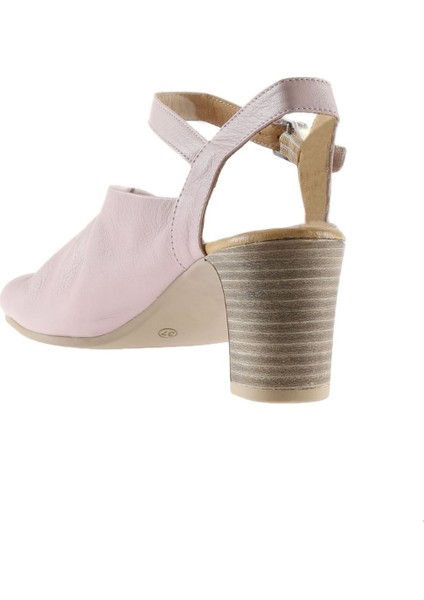 Pembe Deri Kadın Topuklu Sandalet fırsatları