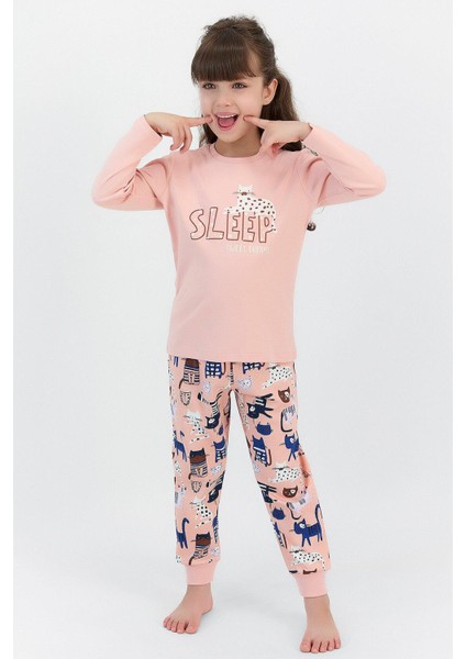 2589 Garson Sleep Mocha Kız Çocuk Uzun Kol Pijama Takımı
