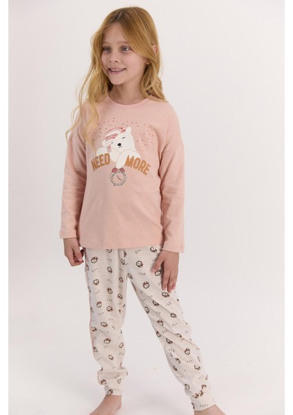 Arnetta 1433 Garson Need More Mocha Kız Çocuk Uzun Kol Pijama Takımı