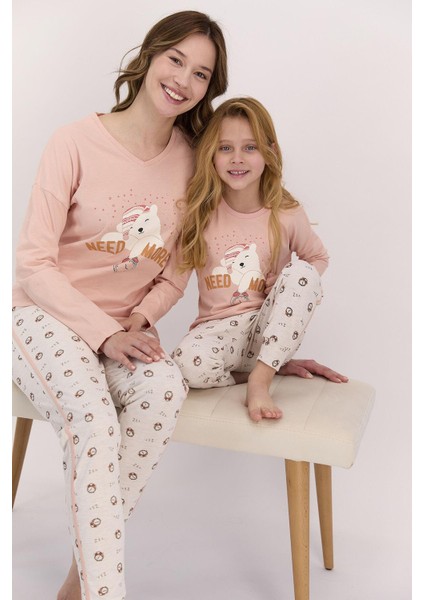 Arnetta 1433 Need More Mocha Kız Çocuk Uzun Kol Pijama Takımı
