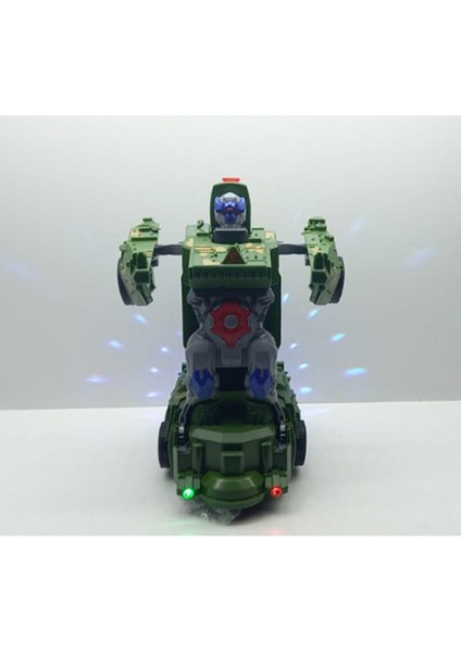 Pilli Yerde Kendiliğinden Giden Robot Olan Transformers Tank