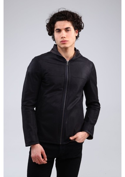 Lacivert Erkek Eskitme Deri Ceket fiyatları