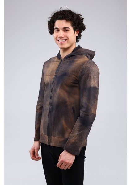 Lacivert Erkek Eskitme Deri Ceket modelleri