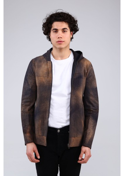 Lacivert Erkek Eskitme Deri Ceket fırsatları