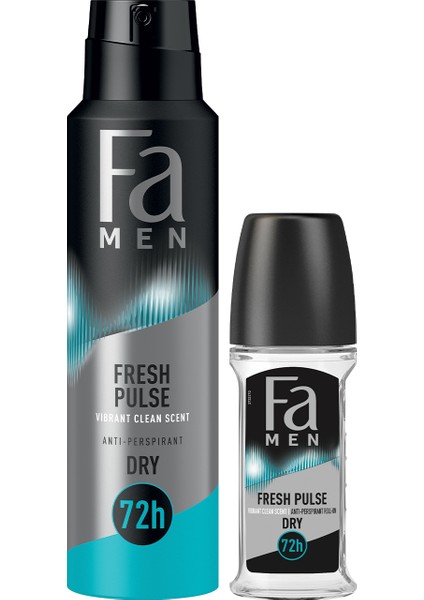 Men Roll-On Fresh Pulse 50Ml + Fa Men Deosprey Fresh Pulse