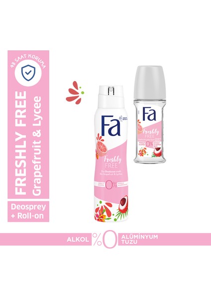 Freshly Free Greyfurt & Liçi Roll-On 50 Ml + Deosprey 150 Ml