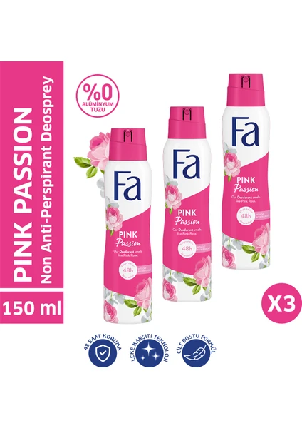 Pink Passion Deosprey X 3 Adet