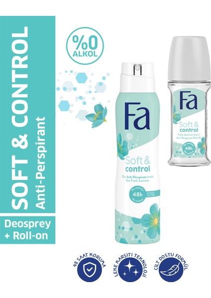 Soft & Control Roll-On 50 Ml + Soft & Control Deosprey 150 Ml